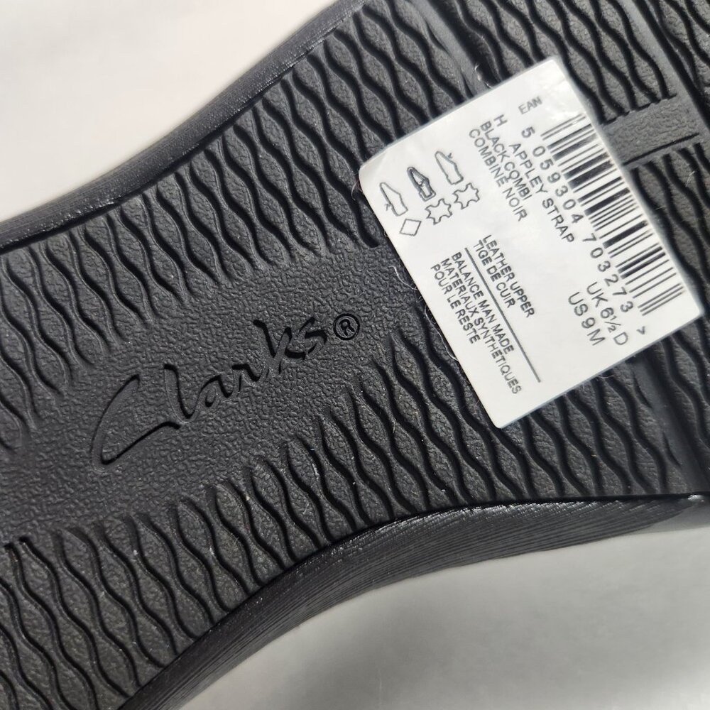 Clarks Appley Animal Print Strap Mary Jane Black Leather Size US 9 M NWT - Picture 14 of 16